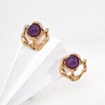 S925 Silver Vintage Amethyst Earrings