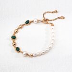 S925 Silver Fashion Natural Pearl Malachite Bracelet