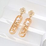 S925 Silver Natural Pearl and Zircon Earrings